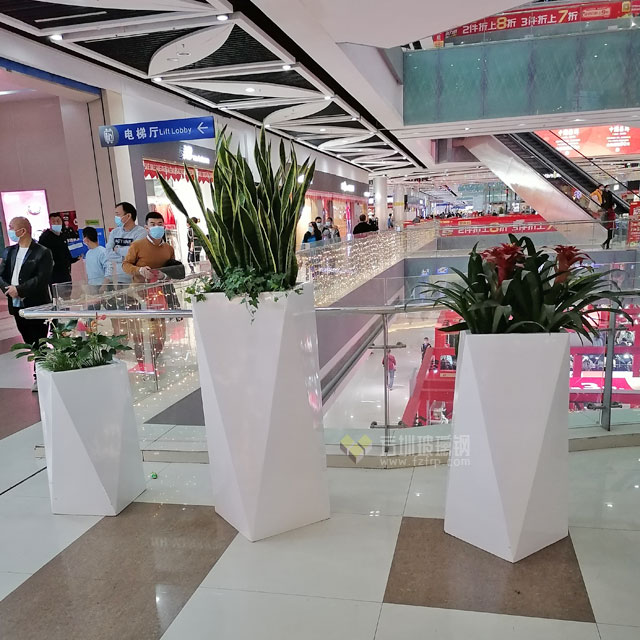 玻璃钢切面花器现货特价绿化深圳办公写字楼景观